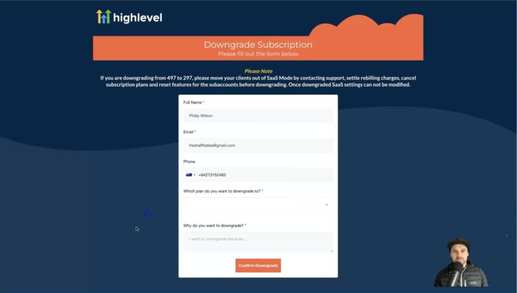 How to Downgrade GoHighLevel Plan