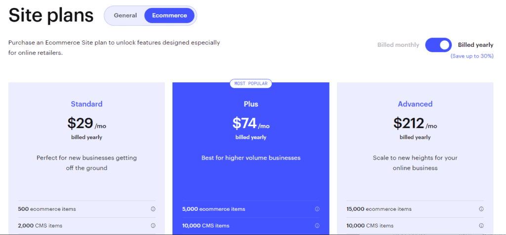 WebFlow - PRicing - Ecommerce - Yearly