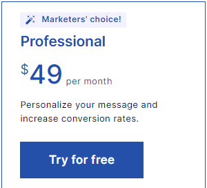 Landing Pricing Professional