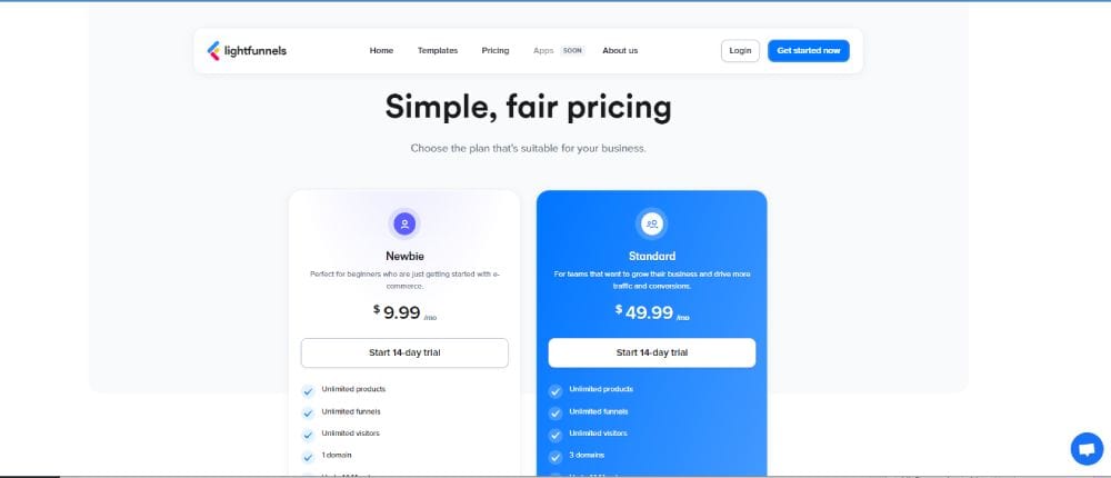 LightFunnels - Pricing