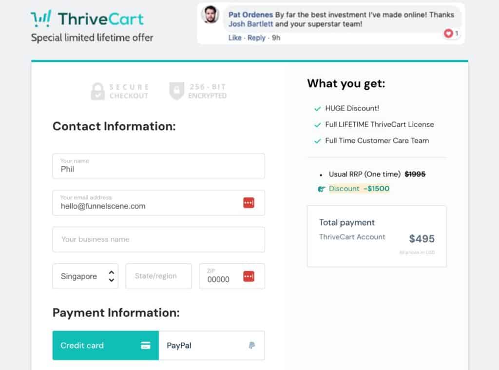 Thrivecart Lifetime Deal Price