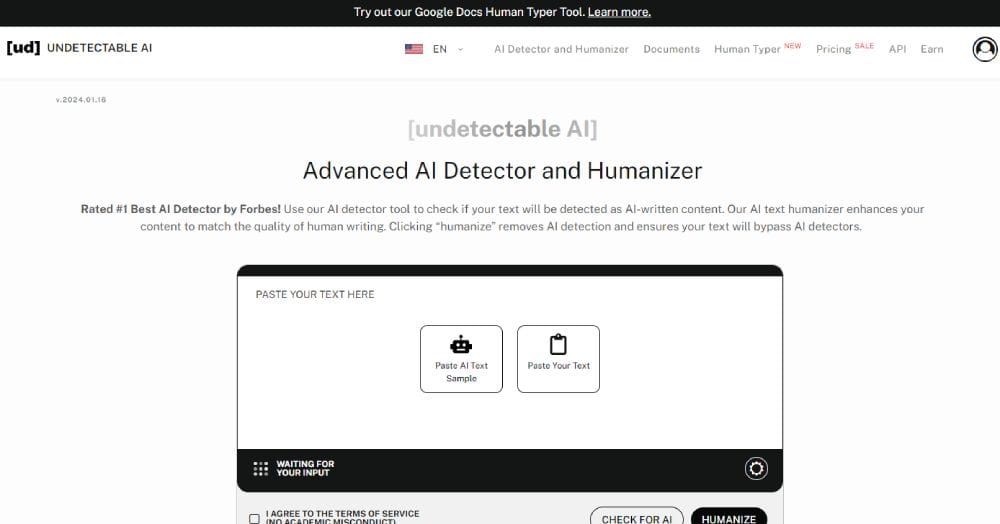 UNDETECTABLE AI Home