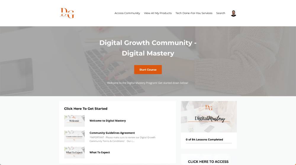 The Digital Mastery Course inside of the Legacy Builders Program