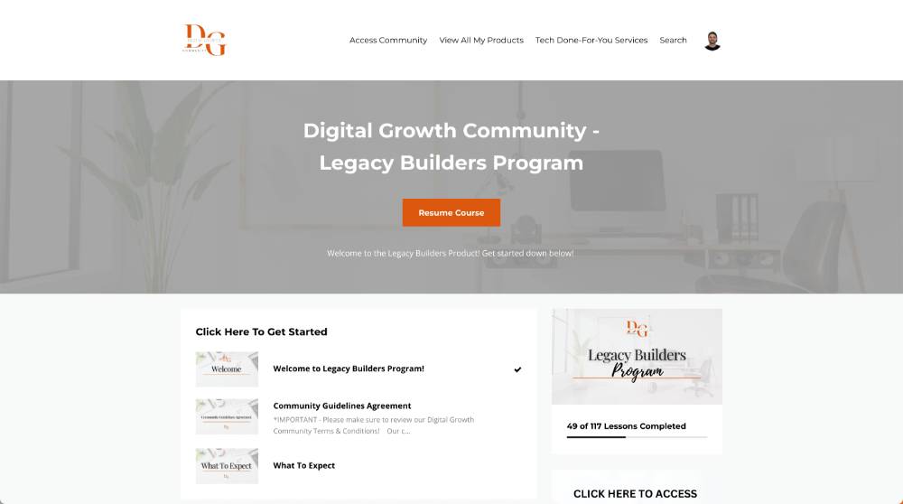 The Legacy Builders Program Course Breakdown