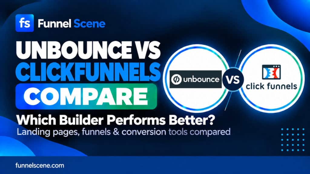 Unbounce vs Clickfunnels comparison thumbnail for Funnel Scene