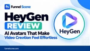 HeyGen review thumbnail for Funnel Scene
